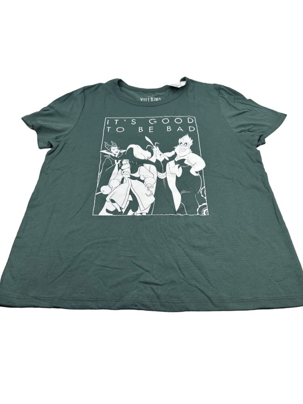 Disney Villains Women's Size XL It's Good To Be Bad Short Sleeve Tee Shirt Green